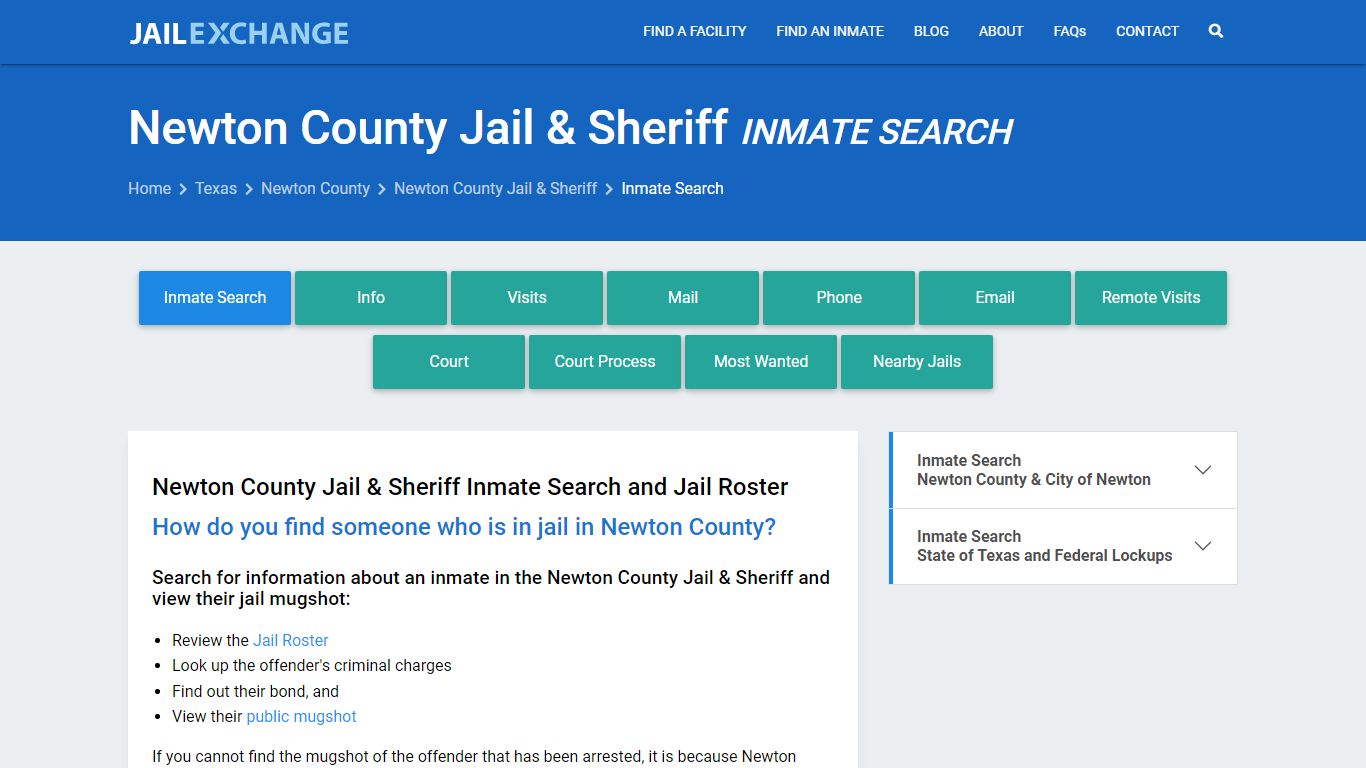 Newton County Jail & Sheriff Inmate Search - Jail Exchange
